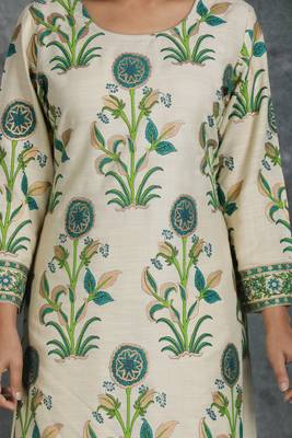 Beige printed rayon ethnic-kurtis 3
