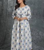 Off-white printed cotton cotton-kurtis