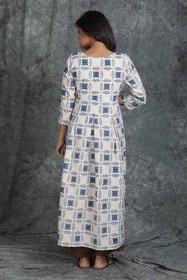 Off-white printed cotton cotton-kurtis 2