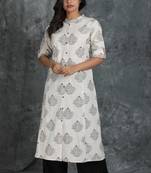 White printed cotton cotton-kurtis