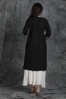 Black woven cotton cotton-kurtis 2