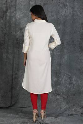 White woven rayon ethnic-kurtis 2