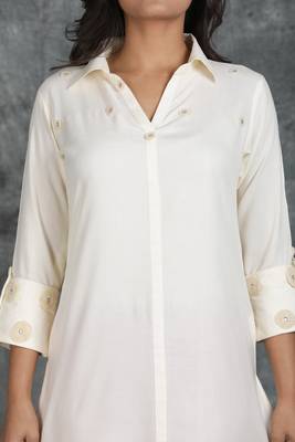 White woven rayon ethnic-kurtis 3