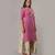 Women's  Pink Cotton Geometric Printed Straigth Kurta with Palazzo Set
