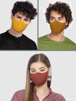 Pack of 3 Floral and Abstract Printed Reusable Anti Comfortable face mask 2