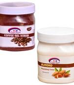 500gm Coffee Scrub With 500gm Almond Cream By Pink Root