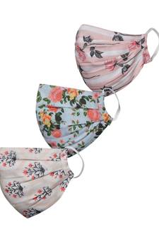 Pack of 3 Floral and Abstract Printed Reusable Anti Comfortable face mask