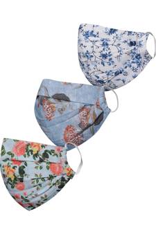 Pack of 3 Floral and Abstract Printed Reusable Anti Comfortable face mask