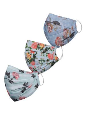 Pack of 3 Floral and Abstract Printed Reusable Anti Comfortable face mask 1