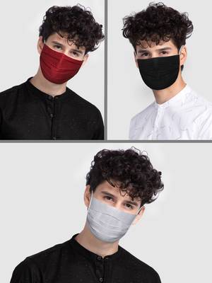 Pack of 3 Floral and Abstract Printed Reusable Anti Comfortable face mask 2