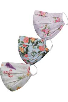 Pack of 3 Floral and Abstract Printed Reusable Anti Comfortable face mask