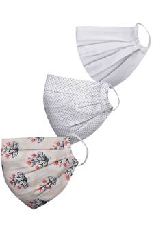 Pack of 3 Floral and Abstract Printed Reusable Anti Comfortable face mask
