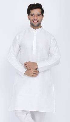 White plain silk blend men-kurtas 3