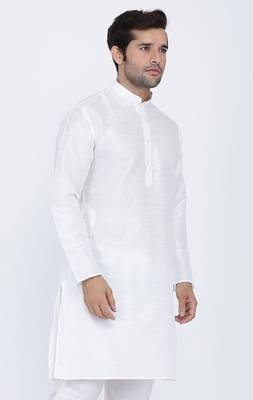White plain silk blend men-kurtas 4