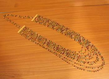 Multicolour Crystal Beads 9 Line Ethnic Necklace 1