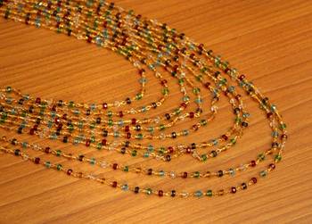 Multicolour Crystal Beads 9 Line Ethnic Necklace 2