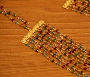 Multicolour Crystal Beads 9 Line Ethnic Necklace 3