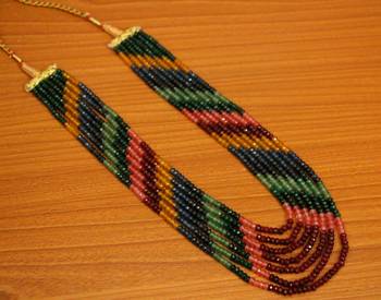 Multicolour Semi Precious 7 Line Necklace 2