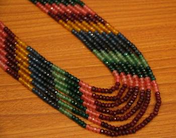 Multicolour Semi Precious 7 Line Necklace 3