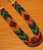 Multicolour Semi Precious Barfi Pattern Necklace