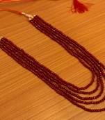 Maroon Colour 5 Line Swarowski Necklace