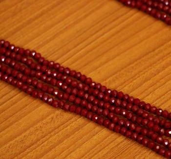 Maroon Colour 5 Line Swarowski Necklace 2