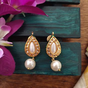 Gold Plated Pearl Earrings 1