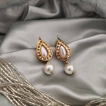 Gold Plated Pearl Earrings 2