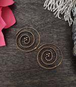 Oxidised Gold Tribal Spiral Earrings