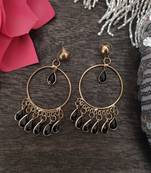 Black Gold Plated Chandbali Earrings