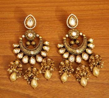 White Pearl Danglers-Drops 1