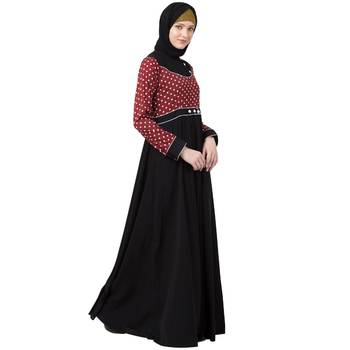 Designer Polka Dotted Umbrella Abaya 2
