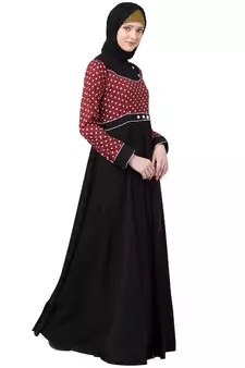 Designer Polka Dotted Umbrella Abaya