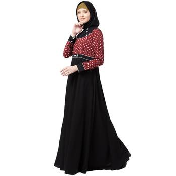 Designer Polka Dotted Umbrella Abaya 3