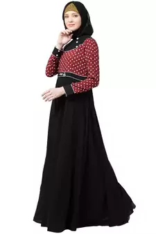 Designer Polka Dotted Umbrella Abaya
