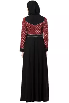 Designer Polka Dotted Umbrella Abaya