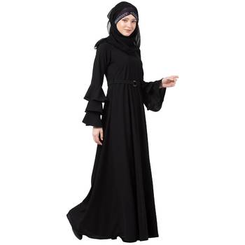 Umbrella Abaya With Bell Sleeves- Black 2