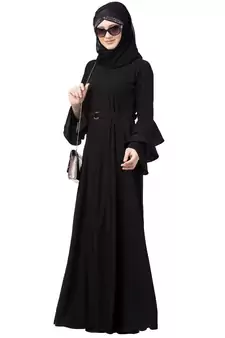 Umbrella Abaya With Bell Sleeves- Black