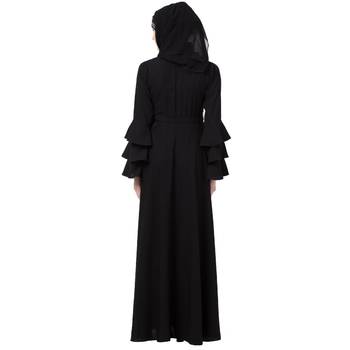 Umbrella Abaya With Bell Sleeves- Black 5