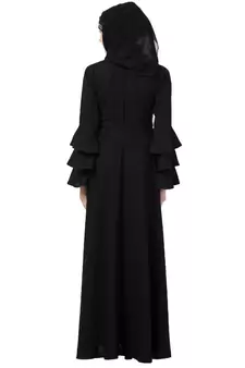 Umbrella Abaya With Bell Sleeves- Black
