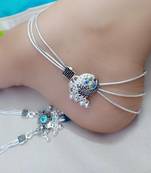 Silver diamond anklets