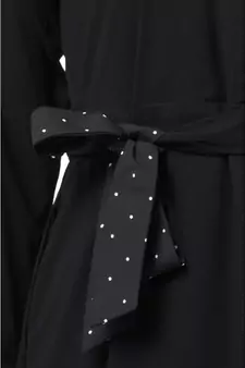 Designer Polka Dotted Abaya- Black