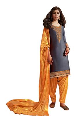 Grey embroidered cotton salwar 1