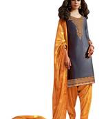 Grey embroidered cotton salwar