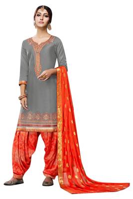 Grey embroidered cotton salwar 1