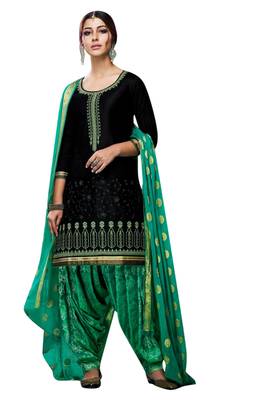Black embroidered cotton salwar 1