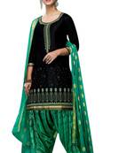 Black embroidered cotton salwar