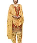 Orange embroidered cotton salwar