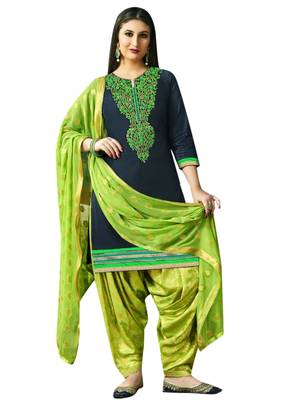 Blue embroidered cotton salwar 1