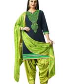 Blue embroidered cotton salwar